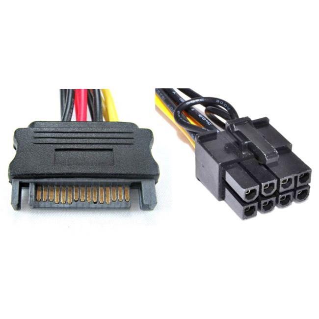 Works 22-100-40 SATA 15-Pin To PCI Express 6 Plus 2-Pin Cable Adapter, 14.75 in. Long