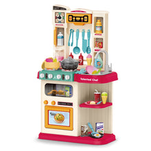 Load image into Gallery viewer, Role Play Kids Kitchen Playset With Real Cooking Spray And Water Boiling Sounds