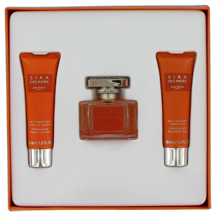 Sira Des Indes by Jean Patou Gift Set -- 1.6 oz Eau De Parfum Spray + 1.6 oz Body Lotion + 1.6 oz Shower Gel for Women