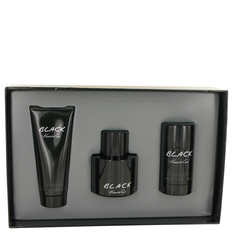 Kenneth Cole Black by Kenneth Cole Gift Set -- 3.4 oz Eau De Toilette Spray + 3.4 oz After Shave Balm + 2.6 oz Deodorant Stick for Men