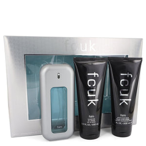 FCUK by French Connection Gift Set -- 3.4 oz Eau De Toilette Spray + 6.7 oz After Shave Balm + 6.7 oz Shower Gel for Men