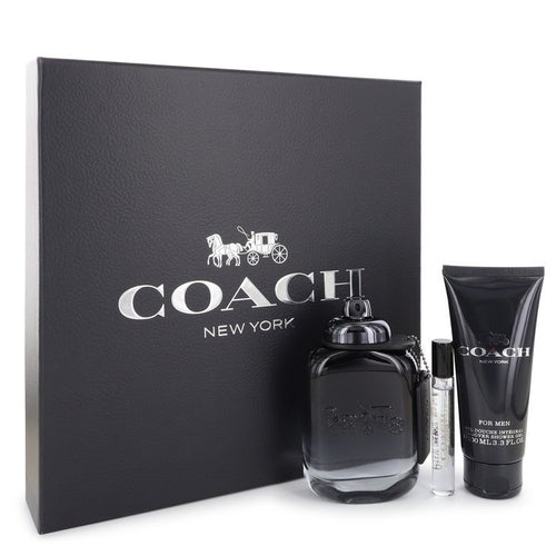 Coach by Coach Gift Set -- 3.3 oz Eau De Toilette Spray + .25 oz Mini EDT Spray + 3.3 oz Shower Gel for Men