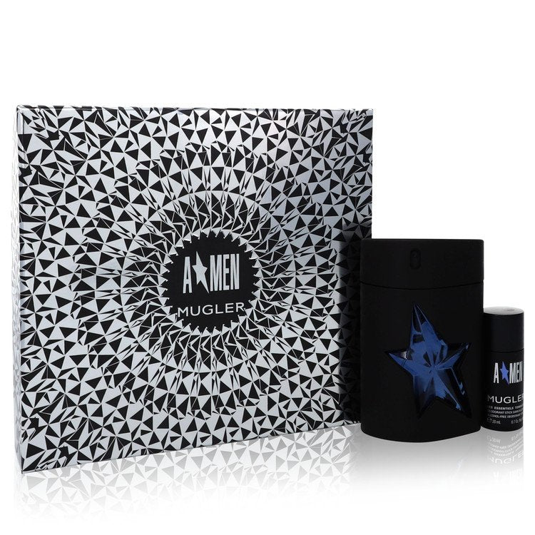 ANGEL by Thierry Mugler Gift Set -- 3.4 oz Eau De Toilette Spray (Refillable) + .7 oz Deodorant Stick for Men