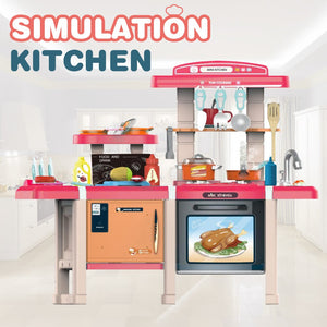 Role Play Kids Kitchen Playset With Real Cooking And Water Boiling Sounds-Boy