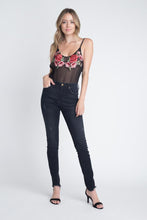 Load image into Gallery viewer, Women&#39;s Embroidery Transparent Floral Top