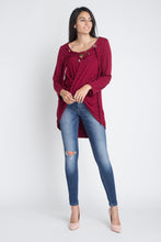 Load image into Gallery viewer, Women&#39;s Lace Up Wrap Long Sleeve Top
