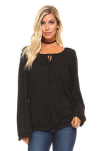 Load image into Gallery viewer, Women&#39;s Long Sleeve Solid Peasant Top