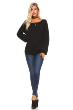 Load image into Gallery viewer, Women&#39;s Long Sleeve Solid Peasant Top