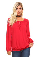 Load image into Gallery viewer, Women&#39;s Long Sleeve Solid Peasant Top