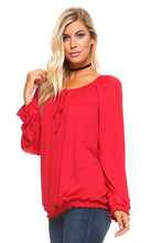 Load image into Gallery viewer, Women&#39;s Long Sleeve Solid Peasant Top