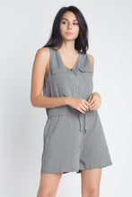 Load image into Gallery viewer, Women&#39;s Zip Front Sleeveless Romper