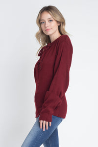Women's Criss Cross Lace Up Pullover