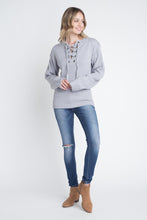 Load image into Gallery viewer, Women&#39;s Criss Cross Lace Up Pullover