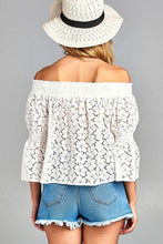 Load image into Gallery viewer, Women&#39;s 3/4 Three Quarter Long Sleeve Off Shoulder Floral Lace Top