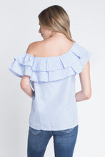 Load image into Gallery viewer, Women&#39;s Striped Off Shoulder Ruffle Stripe Blouse