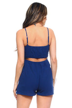 Load image into Gallery viewer, Women&#39;s Front Tie Tank Romper with Open back