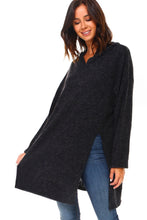 Load image into Gallery viewer, Women&#39;s Long Hooded Slit Sweater