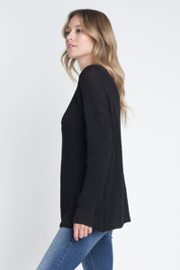 Women's Casual Loose Fit V-Neck Sweater