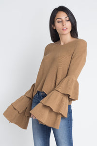 Women's Layered Bell Sleeve Sweater