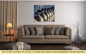 Gallery Wrapped Canvas, Row Of Compressed Air Tanks Like They Are Used During A Diving Trip
