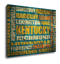 Load image into Gallery viewer, Gallery Wrapped Canvas, Kentucky State Cities List