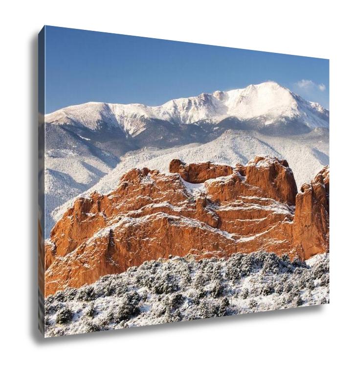 Gallery Wrapped Canvas, Pikes Peak And The Gardern Of The Gods