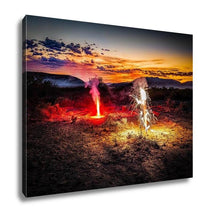 Load image into Gallery viewer, Gallery Wrapped Canvas, A Fireworks Display On The Fourth Of July In The Desert Near El Paso Tx