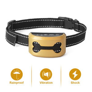 Pet Dog Safety Anti Bark Collars Rechargeable Vibration/Electric Shock Waterproof Stop Barking Dog Waterproof Training Collars
