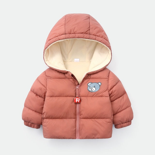 OLEKID Autumn Winter Baby Fleece Jacket Hooded Plus Velvet Warm Newborn Baby Girl Coat Kids Infant Boys Snowsuit Toddler Parka