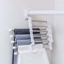 Load image into Gallery viewer, Stainless Steel Clothing Storage Racks Wardrobe Hanging Closet Holder Organizer Multilayer Pants Clothes Trousers Space Saver