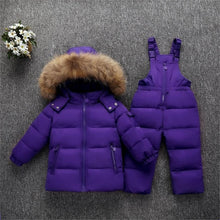 Load image into Gallery viewer, OLEKID -30 Degree Russia Winter children Boys Clothes set Down Jacket Coat + Overalls For Girl 1-5 Years Kids Baby Girl Snowsuit