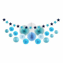 Load image into Gallery viewer, Set of 20 Party Decorations DIY Paper Flowers Star Garland  Fans Birthday Wedding Baby Shower Party Supplies Room Decor