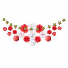 Load image into Gallery viewer, Set of 20 Party Decorations DIY Paper Flowers Star Garland  Fans Birthday Wedding Baby Shower Party Supplies Room Decor