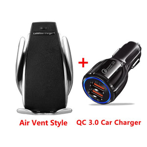 Wireless Car Charger for iPhone Samsung Huawei Smart Auto Clamp 10W Qi Fast Charging Car Mount Wireless Phone Charger Holder 10W