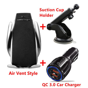 Wireless Car Charger for iPhone Samsung Huawei Smart Auto Clamp 10W Qi Fast Charging Car Mount Wireless Phone Charger Holder 10W