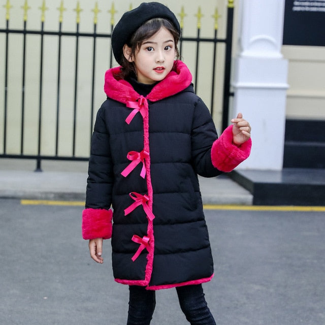 OLEKID 2019 Autumn Winter Jacket For Girls Plus Velvet Warm Long Girl Parka 3-11 Years Teenage Girl Coat Baby Snowsuit Outerwear