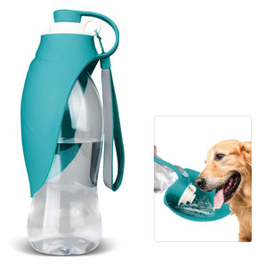 Portable Dog Water Bottle Pet Feeder Cat Dog Water Dispenser 580ml Soft Silicone Leaf Design Dog Travel Bowl For Drinking