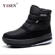 Load image into Gallery viewer, SNOW SHOES  Men Boots Winter with Fur 2019 Warm Snow Boots Men Winter Work Casual Shoes Sneakers High Top Rubber Ankle Boots