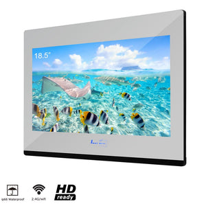 Souria 19" Bathroom Waterproof Smart Mirror Hidden LED TV Magic Glass Built in Wall Television SPA