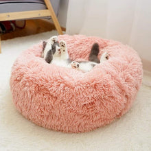 Load image into Gallery viewer, Round Plush Cat Bed House Soft Long Plush Cat Bed Pet Dog Kennel For Small Dogs Cats Nest Winter Warm Sleeping Bed Puppy Mat