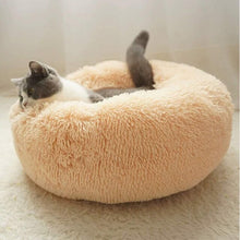 Load image into Gallery viewer, Round Plush Cat Bed House Soft Long Plush Cat Bed Pet Dog Kennel For Small Dogs Cats Nest Winter Warm Sleeping Bed Puppy Mat
