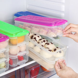 Refrigerator Storage Containers Kitchen Transparent PP Storage Box Bins Food Fruit Cabinet Freezer Organizer dumplings Egg Fish