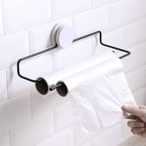 Tissue Holder Rag Tin Foil Organizer Home Storage Rack Hanging Double Drain Roll Paper Free Punching Towel Kitchen Bathroom