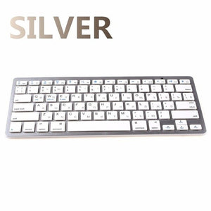 Silver and Black Russian Wireless Bluetooth 3.0 keyboard for iPad Tablet Laptop Smartphone Support iOS Windows Android Keyboards