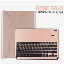 Load image into Gallery viewer, Mini Alloy keyboard Case Ultra-thin Detachable Wireless Bluetooth Keyboard Stand Portfolio Case Cover for ipad Mini 1/2/3/4 Capa