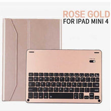 Load image into Gallery viewer, Mini Alloy keyboard Case Ultra-thin Detachable Wireless Bluetooth Keyboard Stand Portfolio Case Cover for ipad Mini 1/2/3/4 Capa