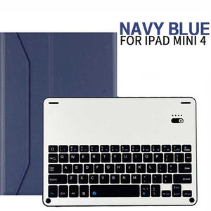 Mini Alloy keyboard Case Ultra-thin Detachable Wireless Bluetooth Keyboard Stand Portfolio Case Cover for ipad Mini 1/2/3/4 Capa
