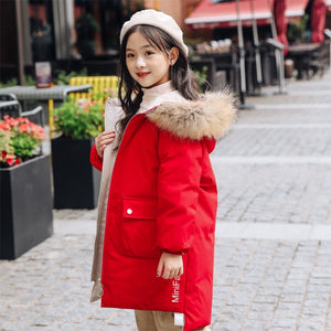 OLEKID 2019 Winter Down Jacket For Girls Hooded Thicken Warm Girls Winter Coat 5-12 Years Kids Parka Children Outerwear Snowsuit