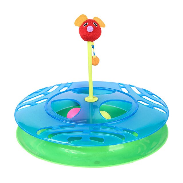 Three Levels Cat Toy Tower Tracks Disc Pet Cat Triple Pay Disc Cat Toys Ball Training Intelligence Amusement Plate Pet Products