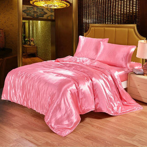 Luxury Bedding Set Satin Silk Duvet Cover Pillowcase Bed Sheet Comforter Bedding Sets Twin Single Queen King Size Bed Set
